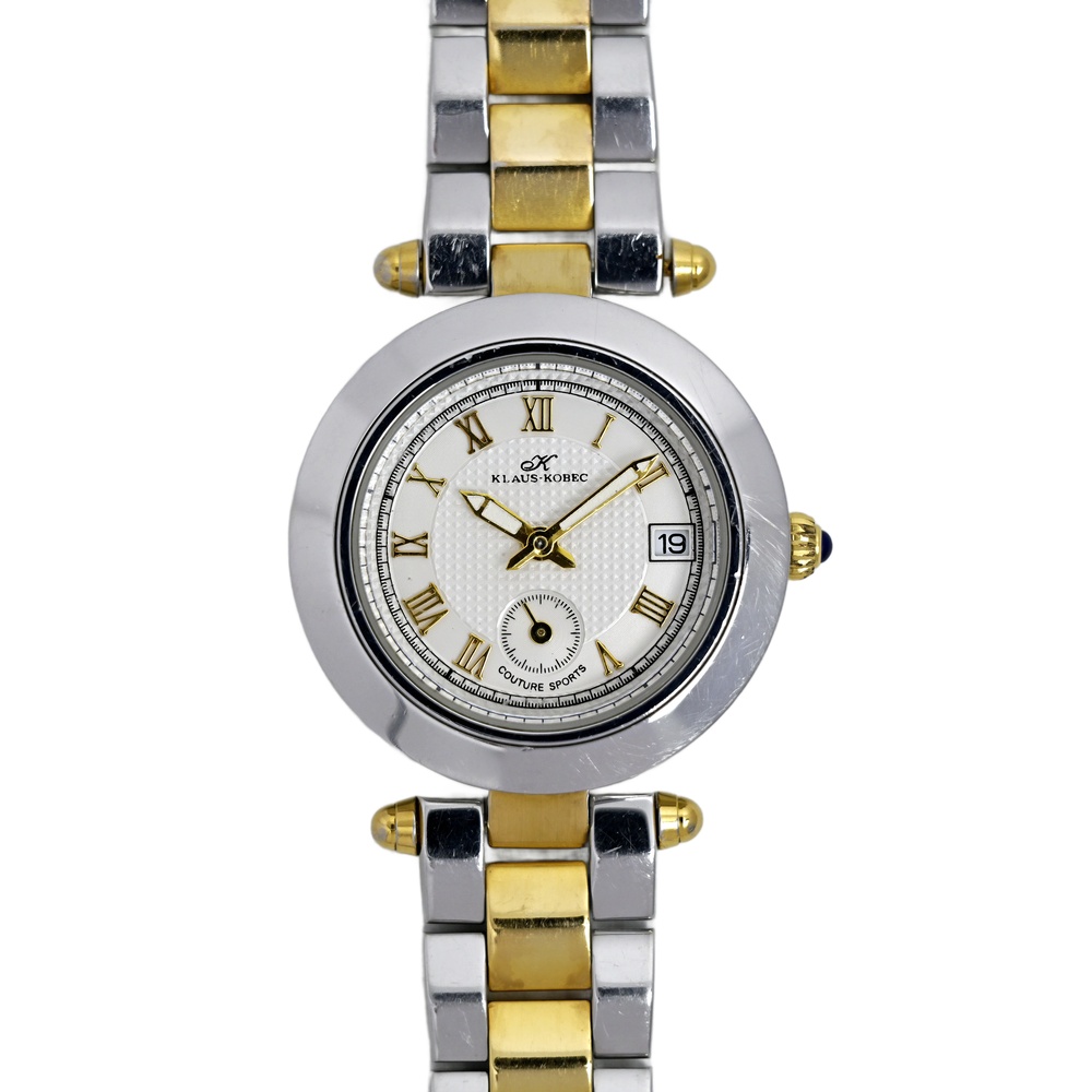 Klaus Kobec French Vintage 1990s Watch Dainty Ladies White Dial Roman Numerals